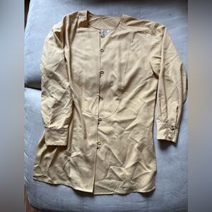 Madeline 100% Silk Yellow Button-Up Tunic